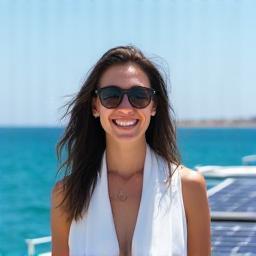 Sofia Garcia on a solar-powered vessel